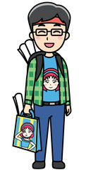 アニメ好きの男性のオタク