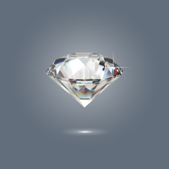 3d vector diamond illustration isolated on gray BG