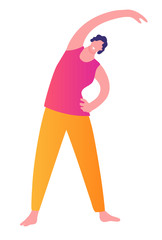 Fitness woman doing yoga. character vector flat design. Healthy lifestyle