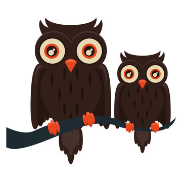 halloween owls birds animals icons