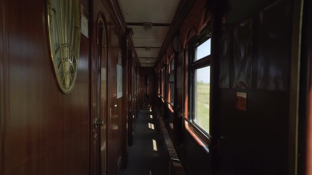 Walkway in Antique Train Coach - Irkutsk, Russia