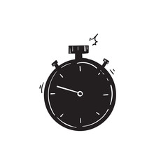 handdrawn Stopwatch icon design template doodle vector