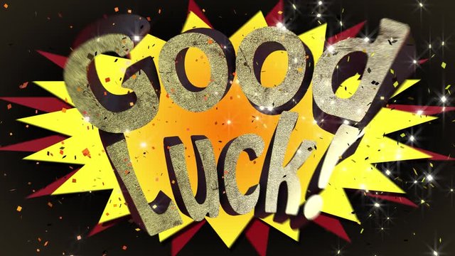 Whacky Animated 3D Cartoon style motion graphic banner of the words Good Luck