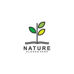 Nature, Tree leaf logo template, design concept. vector