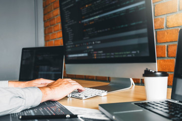 Developing programmer Development Website design and coding technologies working at software...