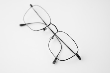Glasses on isolated and white background
