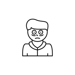 Dry eyes, disease. Vector icon. On white background