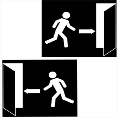 emergency exit badges from the room