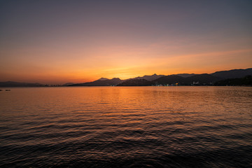 Fototapeta na wymiar beautiful sunset at the sea