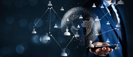 online business concept. global business contracts