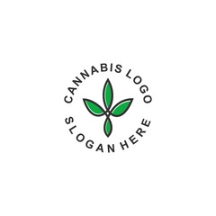 cannabis logo template design vector, tree leaf