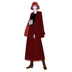 コーヒーを飲んでいる若い女性
