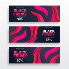 Black friday web banner template design