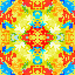 pixels bright colored geometric background