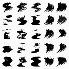 Set of Black ink vector stains