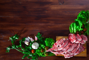 Natural border with lamb and greens