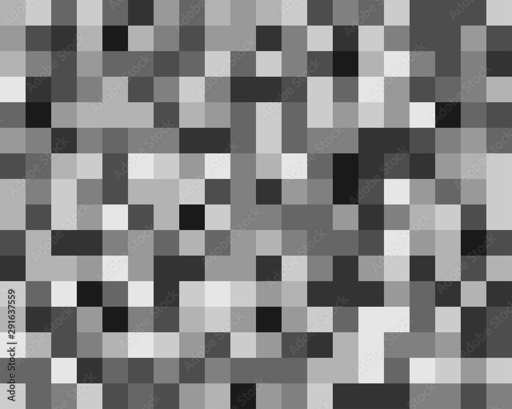 Fototapete squares pixelated, block pixels random mosaic pattern / background. fusion checkered grid, mesh. shuffle, diffuse scatter squares. clutter matrix. geometric jumble texture. fragmentation vector art