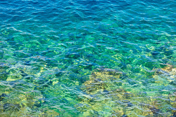 Fototapeta na wymiar Blue expanse of water at sea as abstract background