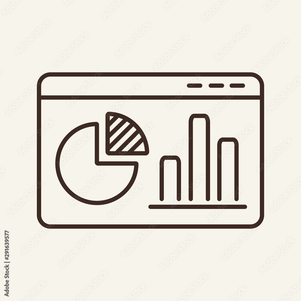 Canvas Prints Pie chart and diagram on screen line icon