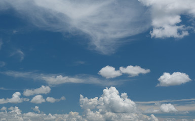 Fototapeta na wymiar White clouds with a blue sky