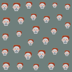 man with halloween skulls masks heads pattern
