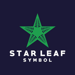Star Leaf Logo Design. Floral Emblem Icon. Modern Geometric And Nature Symbol. Logo Inspiration For Business And Company.