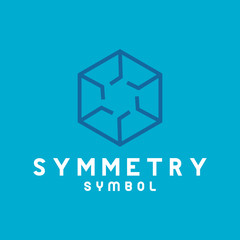 Symmetry Logo Design. Technology Emblem Icon. Modern Hexagon Symbol. Logo Inspiration For Business And Company.