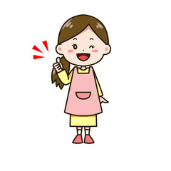 グッドポーズする女性　イラスト