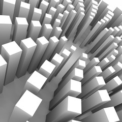 Radial squares in circle form. Fireworks explosion background. Circular design element. Abstract geometric star rays. Design element for medical, treatment, cosmetic emblem. 3D rendering.