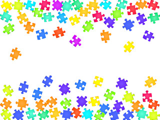 Game teaser jigsaw puzzle rainbow colors parts