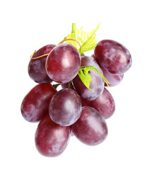 Fresh ripe juicy pink grapes isolated on white