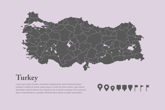 Vector Turkey country map province or distict