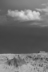 desert cloudscape and landscape in black and white