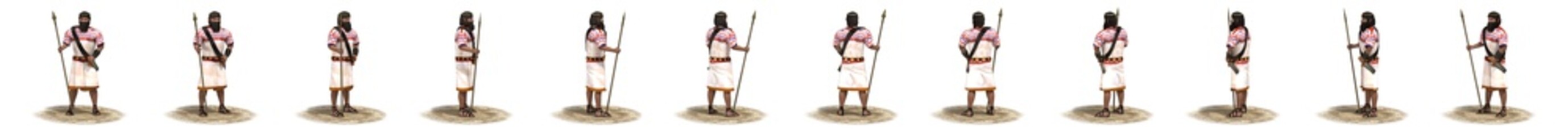 3D rendering, warrior character, illustration