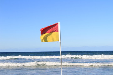 flag on beach