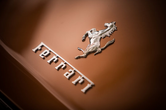 Ferrari logo on a car's hood