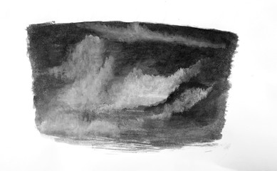 Black ink textures on white background.