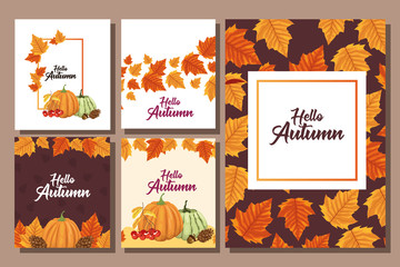 bundle of hello autumn season frames