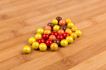 Sweet round fall colored chocolate covered candy balls