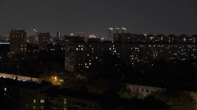 Sleeping area of ​​Moscow at night VDNH