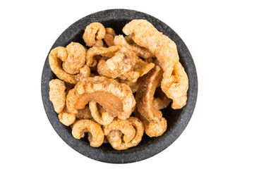 Low carb pork rind cracklins crunchy salty snack