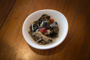 Korean side dish mushroom namul