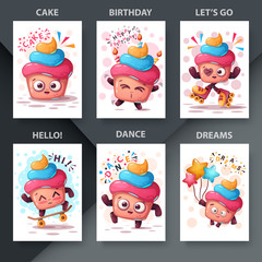 Cute cake - set six items