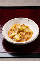 和食　ガンモドキと白菜の生姜煮