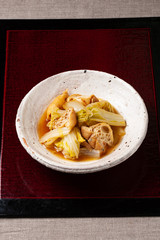 和食　ガンモドキと白菜の生姜煮