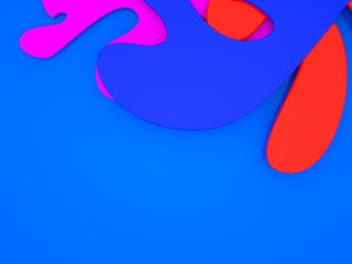 Abstract background of multi-colored uneven planes. 3d rendering illustration