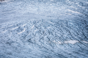 Rhone glacier in switzerland mountains