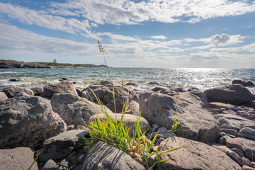 Sea landscape of baltic sea.Finnish archipelago.