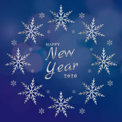 Naklejka na ściany i meble Vector illustration of happy new year 2020. Banner new year sale