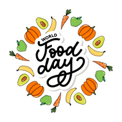 World Food Day Vector Illustration. Suitable for greeting card, poster and banner.